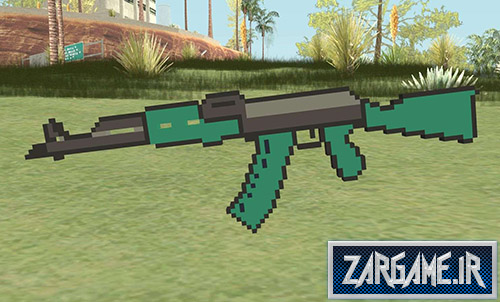 دانلود اسلحه کلاشینکف پیکسلی از بازی ماینکرافت برای بازی (GTA 5 (San Andreas
