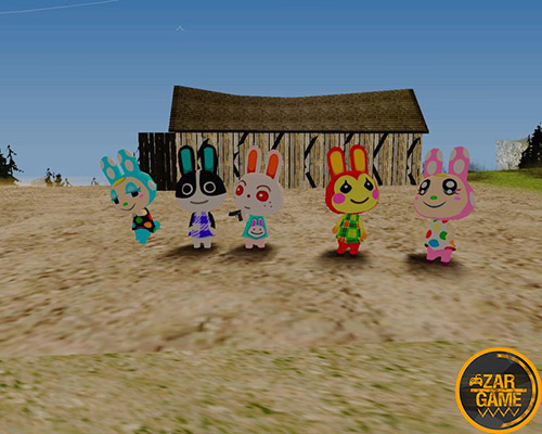 دانلود پک اسکین خرگوش ها از بازی Animal Crossing برای بازی (GTA 5 (San Andreas