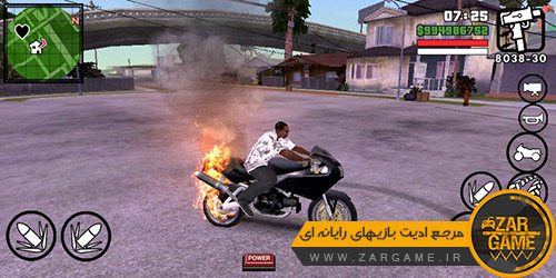 دانلود مود آتش گرفتن تایر ماشین ها و موتورسیکلت ها برای بازی GTA SA اندروید
